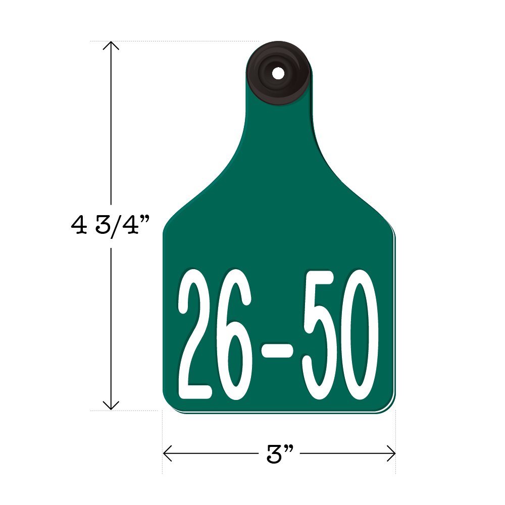 Never Fades™ Large Pre-Numbered Cattle Ear Tags