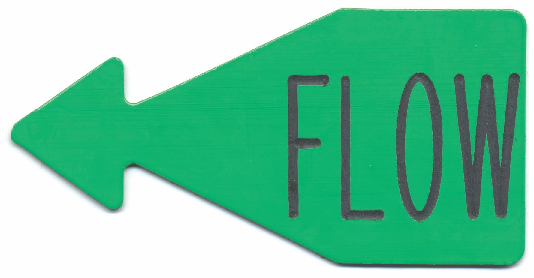 Green and black arrowhead shaped livestock and cattle ID Tag