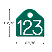 Green, dual colored Livestock and cattle ID neck chain tag