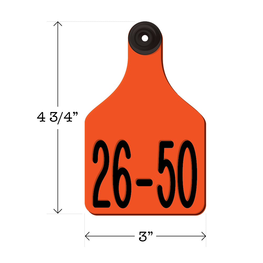 Never Fades™ Large Pre-Numbered Cattle Ear Tags