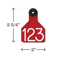 Red customized cattle ear tag