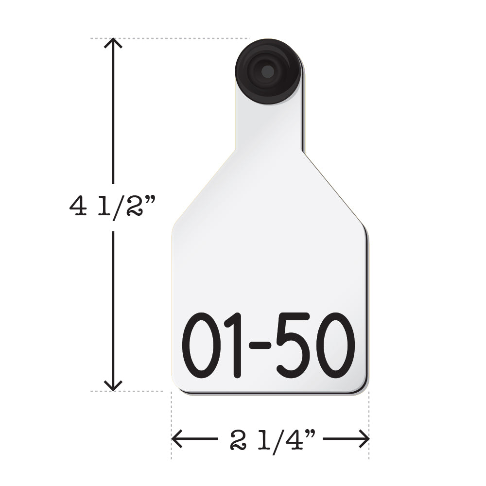 Prenumbered Medium Calf Tags 01-50