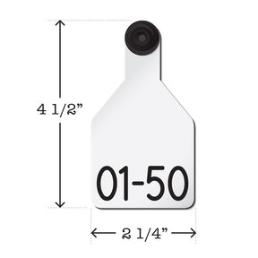 Prenumbered Medium Calf Tags 01-50