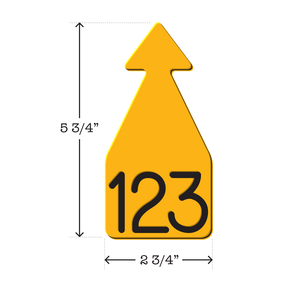 Yellow and black arrowhead Livestock and cow ear ID Tag